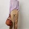 Pull Cachemire A Col Rond Lilas - Laurrea