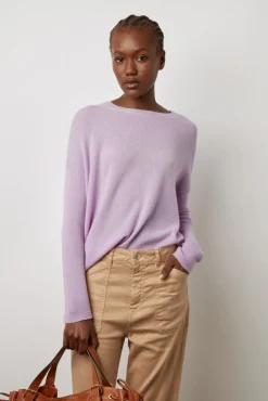 Pull Cachemire A Col Rond Lilas - Laurrea