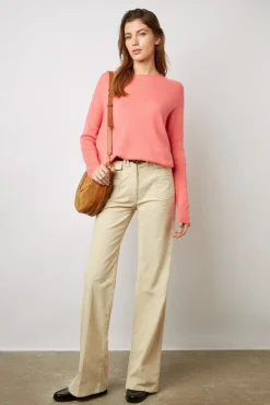 Pull Cachemire A Col Rond Corail - Laurrea
