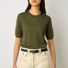 Pull Manches Courtes En Laine Kaki - Lysea