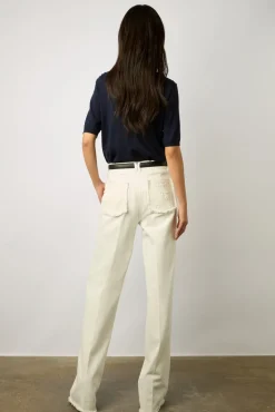 Pull Manches Courtes En Laine Marine - Lysea
