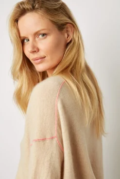 Pull V En Cachemire Sable - Lyme
