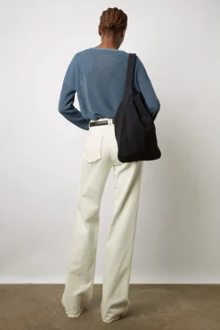Pull V En Maille Fine Jeans - Lorelie