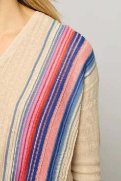 Pull V Raye En Lin Beige - Louna