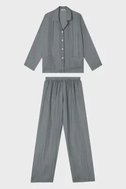 Pyjama En Soie - Gris Clair