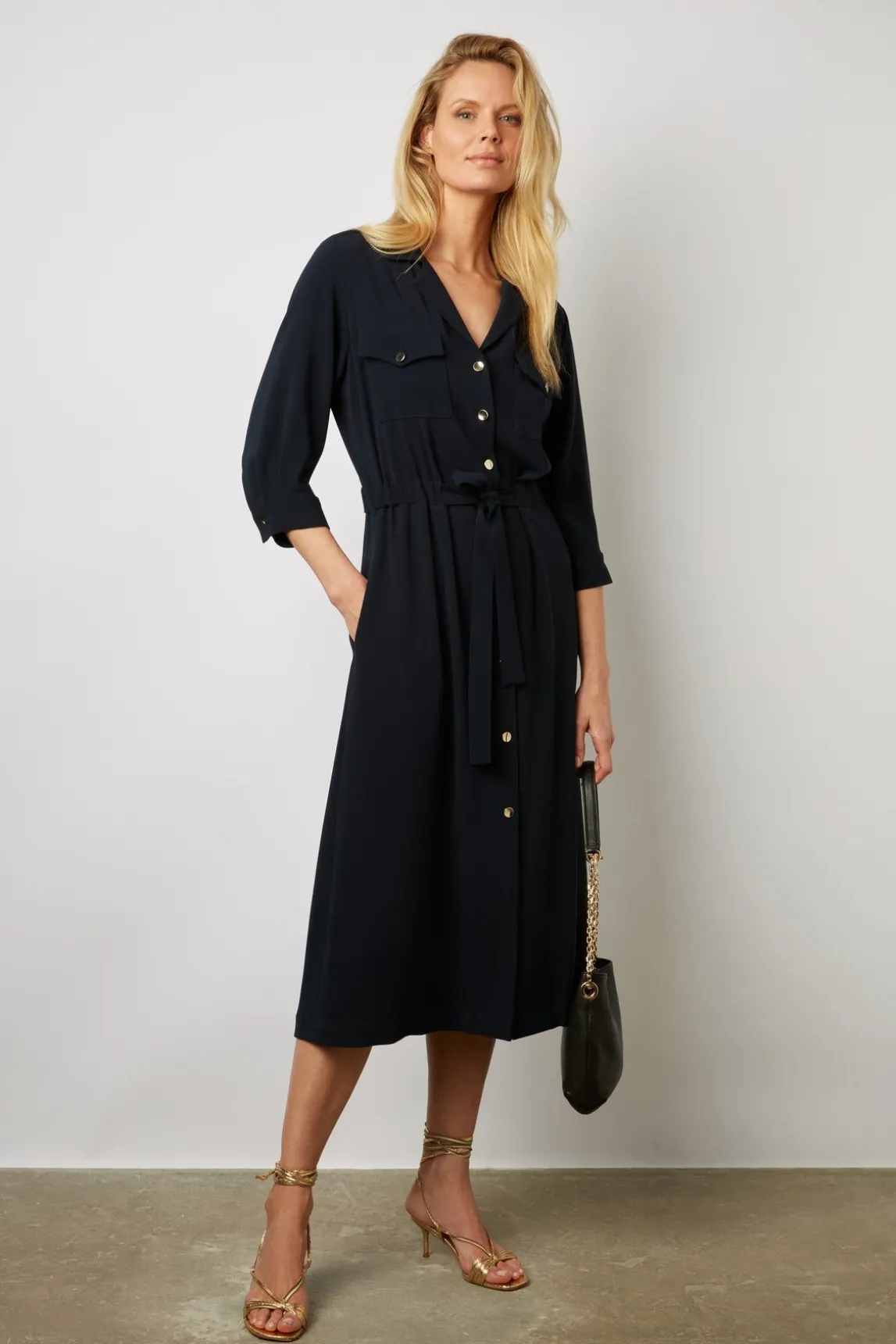 Robe Chemise Fluide Marine - Ezra