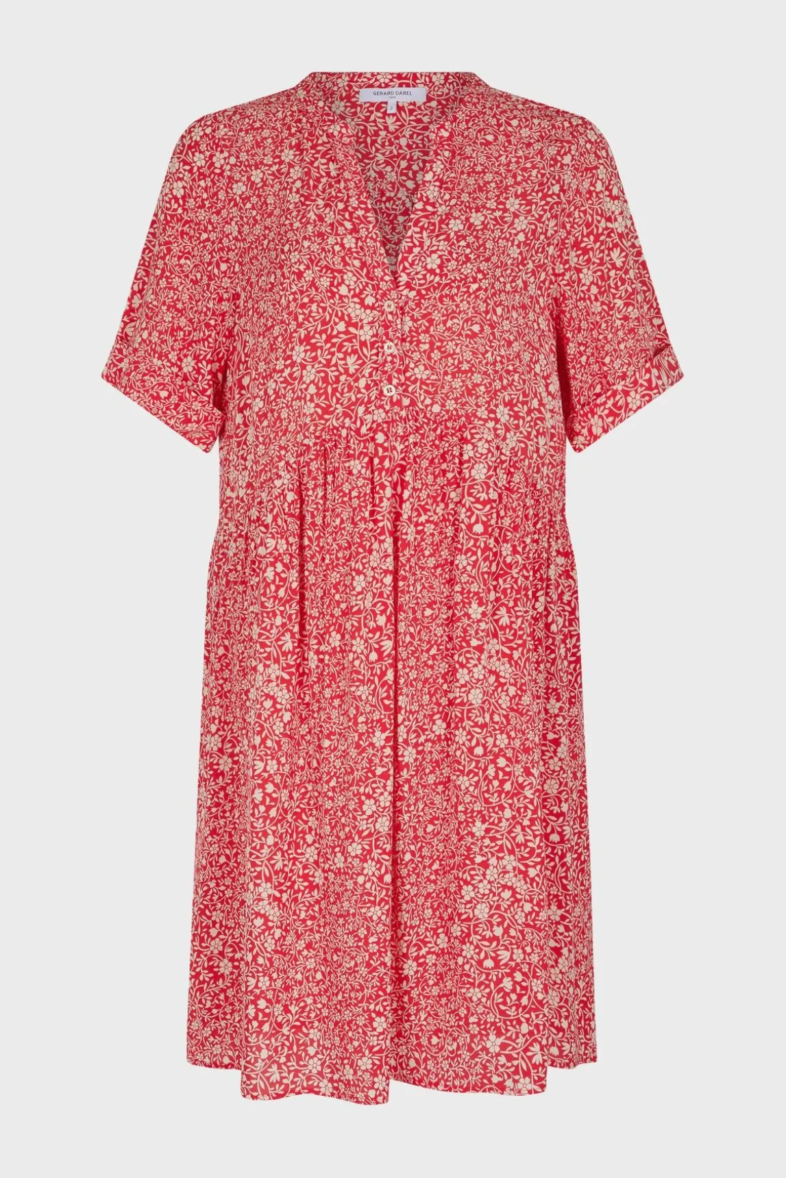 Robe Courte A Fleurs Corail - Ennalita