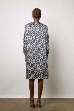 Robe Courte Fluide Imprimee Encre - Ekram