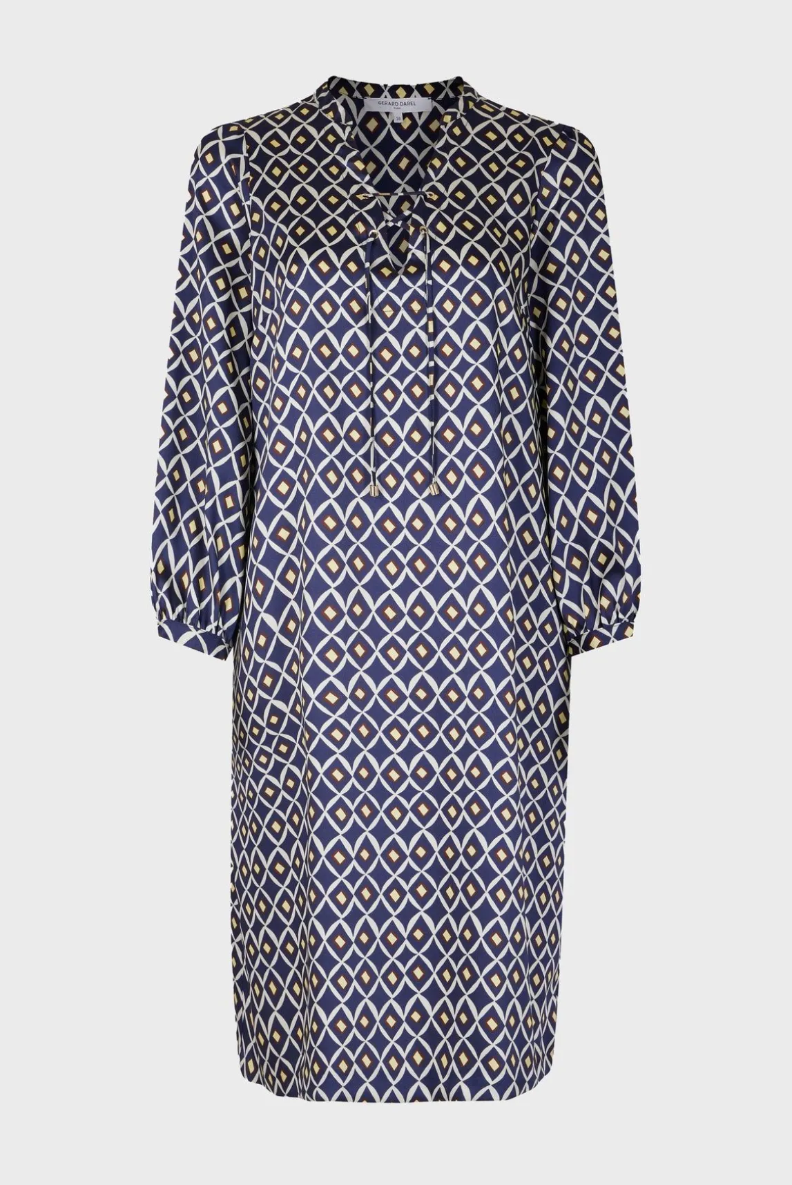 Robe Courte Fluide Imprimee Encre - Ekram