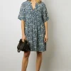 Robe Courte Imprimee Indigo - Ellena