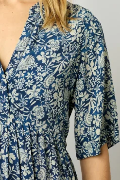 Robe Courte Imprimee Indigo - Ellena
