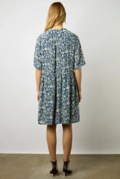 Robe Courte Imprimee Indigo - Ellena