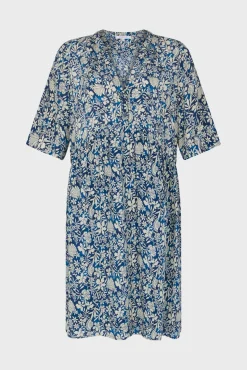 Robe Courte Imprimee Indigo - Ellena