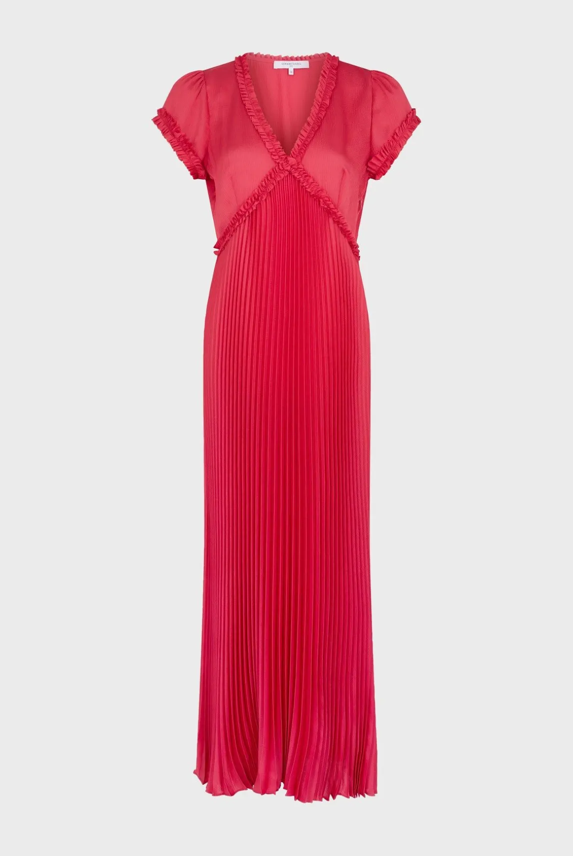 Robe Longue Cintree Plissee Rose Vif - Elvy