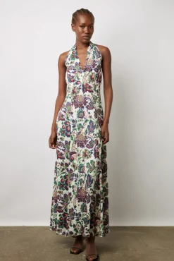 Robe Longue Dos Nu Ecru - Elwina