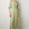 Robe Longue En Lurex Vert D'Eau - Elline