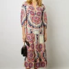 Robe Longue Imprimee Naturel - Emi