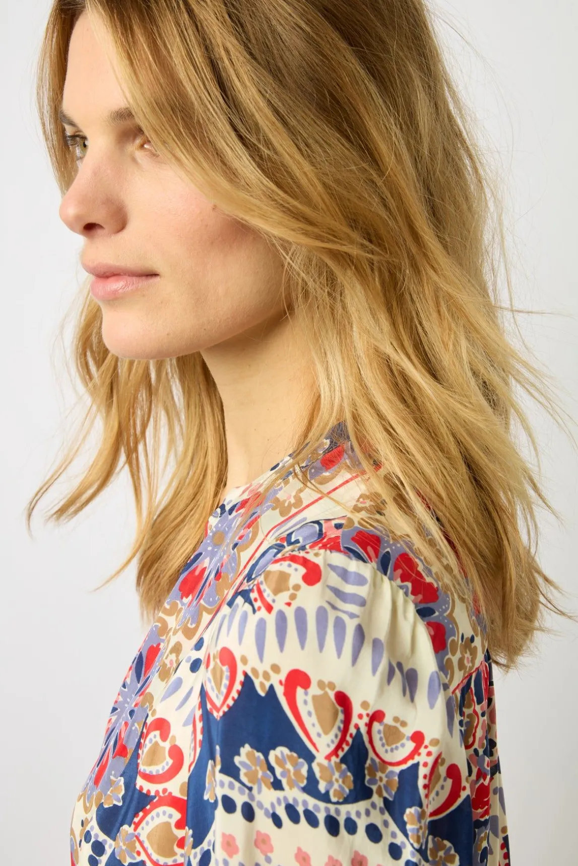Robe Longue Imprimee Naturel - Emi