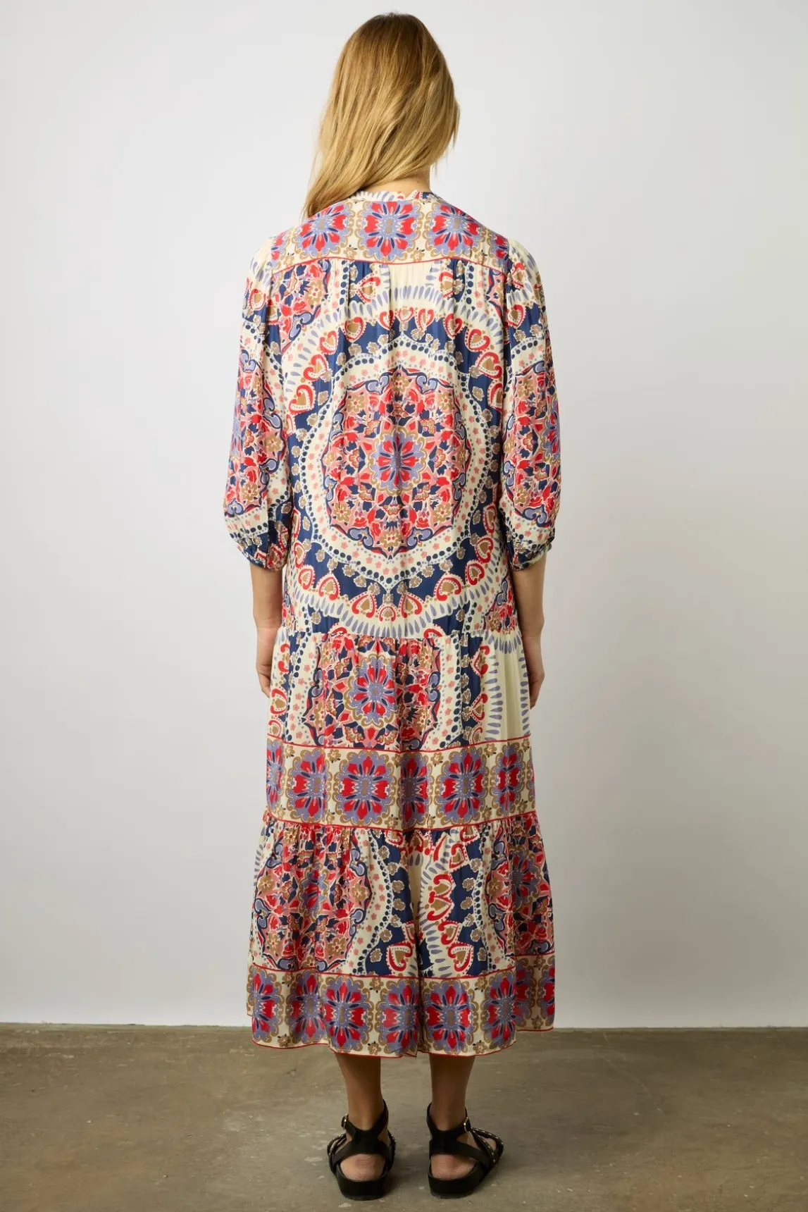 Robe Longue Imprimee Naturel - Emi