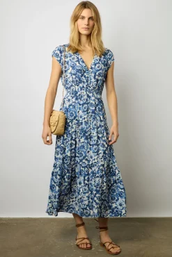 Robe Longue Tie And Dye Indigo - Euranie
