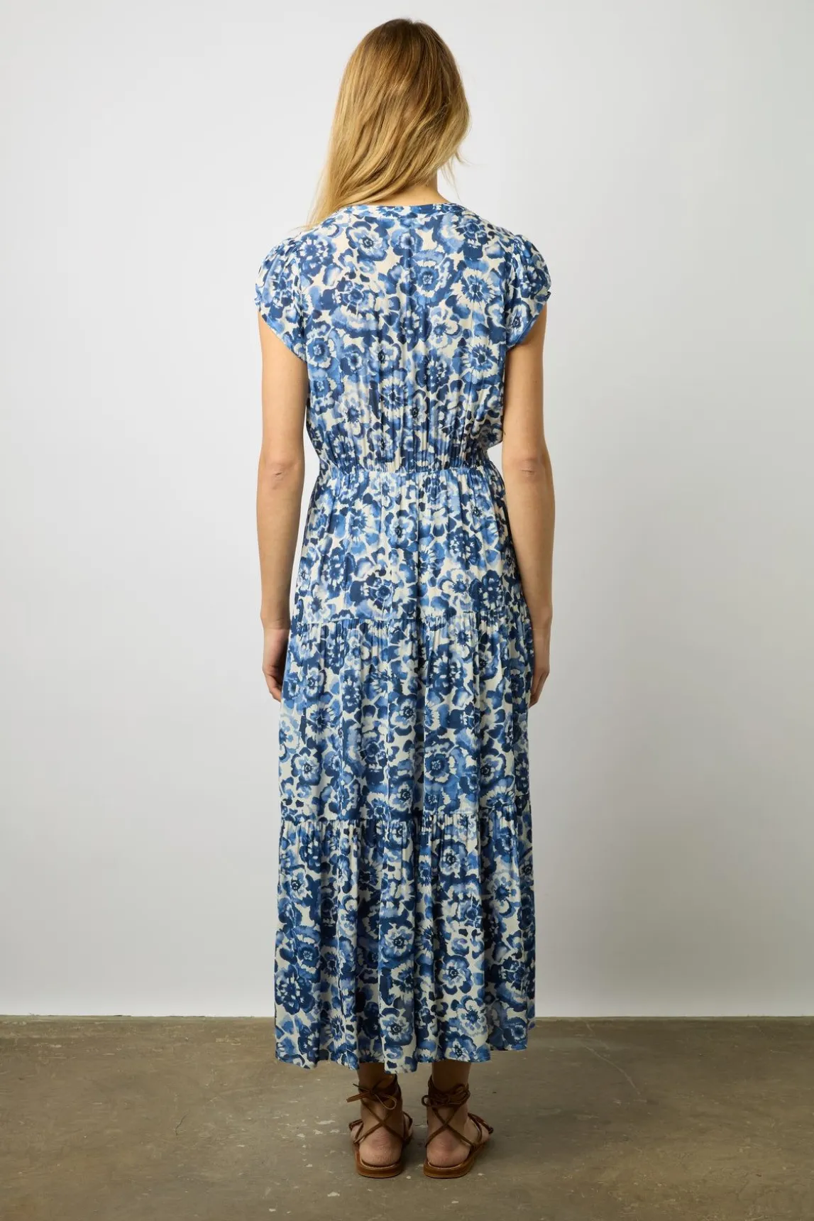 Robe Longue Tie And Dye Indigo - Euranie