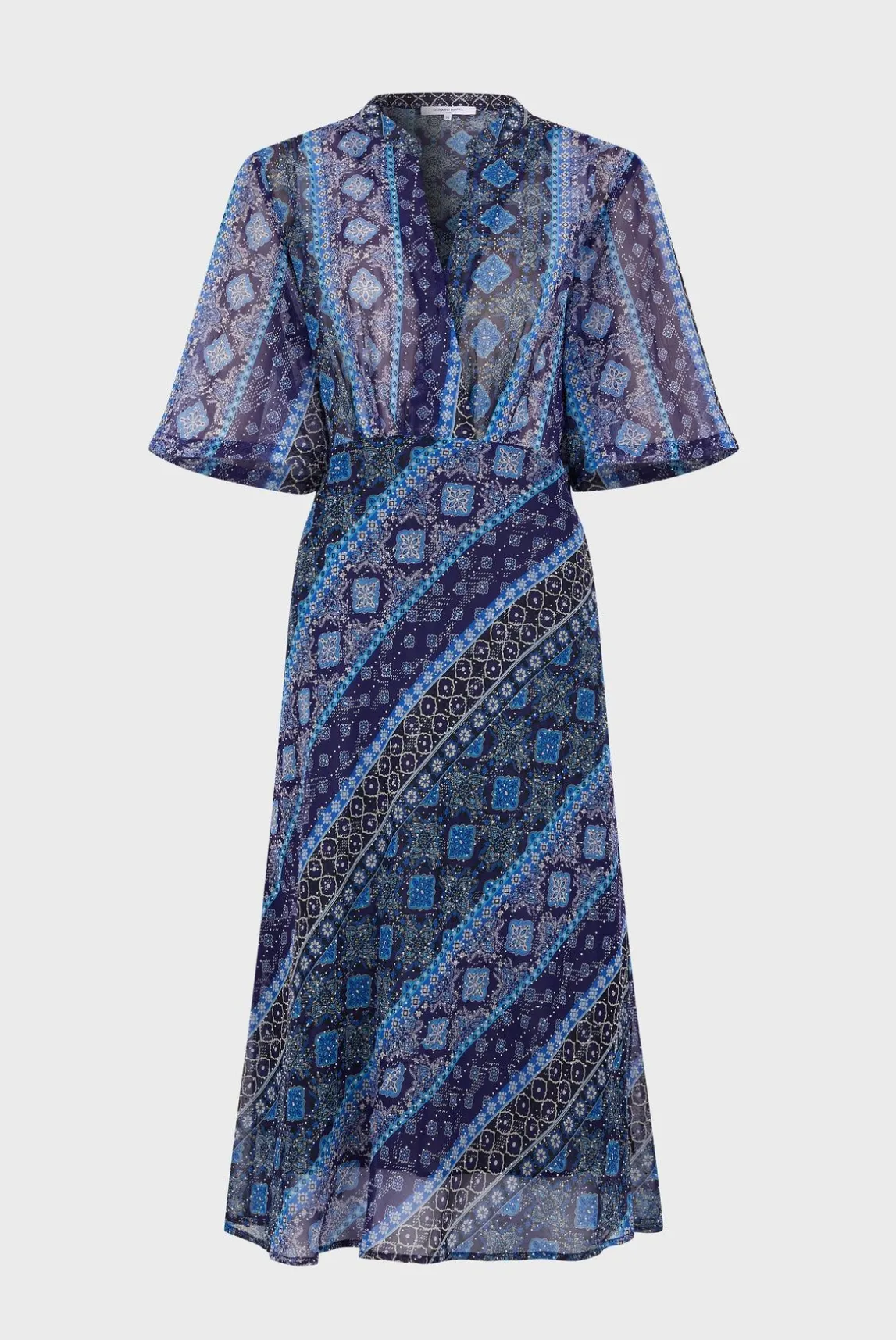 Robe Midi A Petits Clous Indigo - Elia