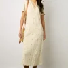 Robe Midi Brodee Naturel - Elouane
