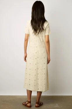 Robe Midi Brodee Naturel - Elouane