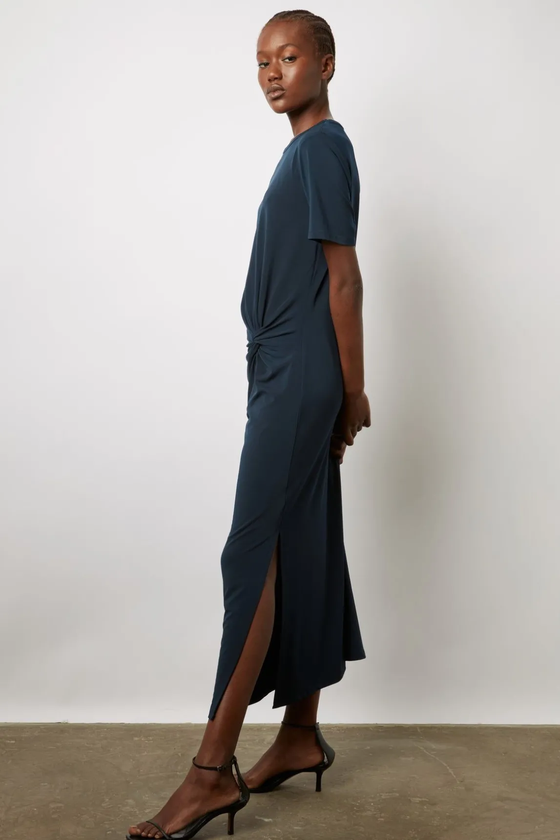 Robe Midi En Jersey Marine - Emmeline