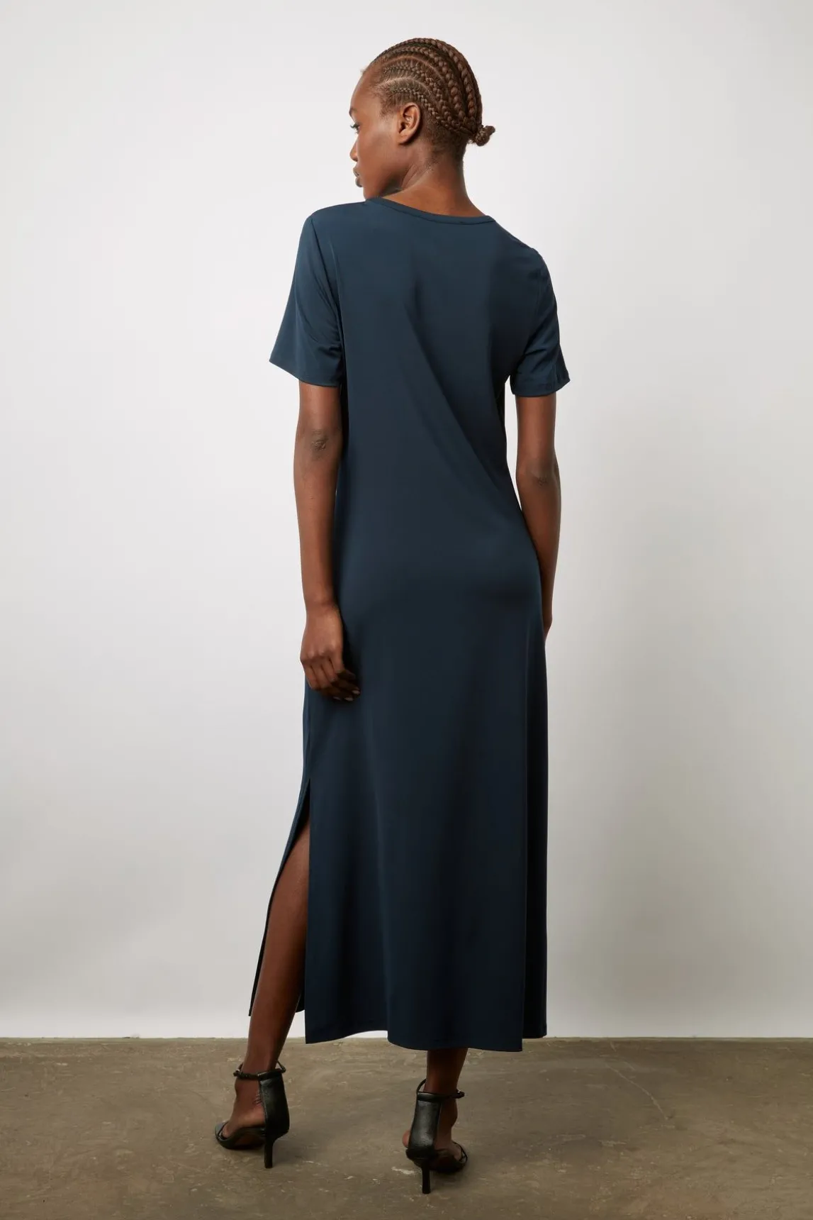 Robe Midi En Jersey Marine - Emmeline