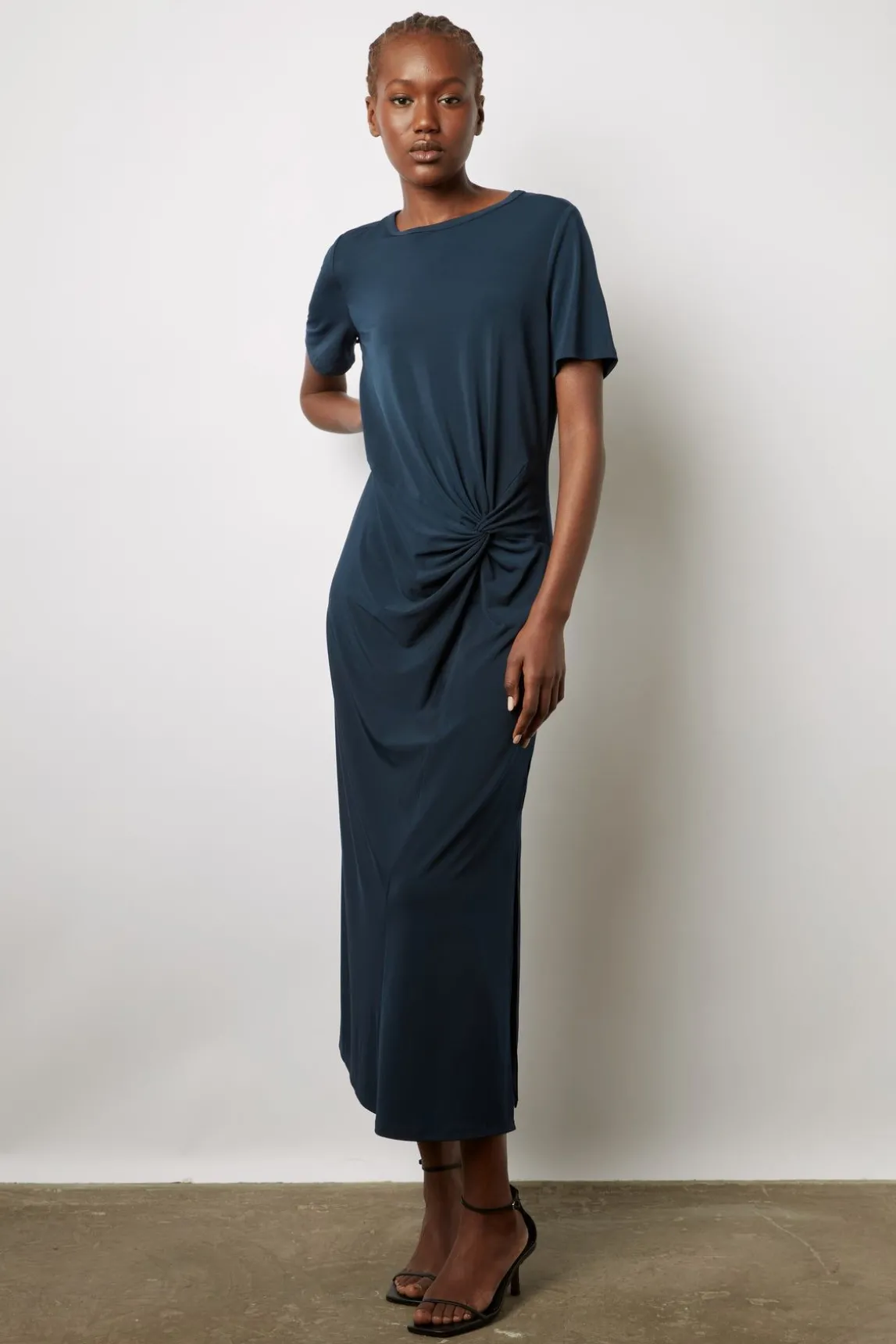 Robe Midi En Jersey Marine - Emmeline