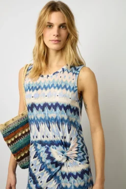 Robe Midi Imprime Mexicain Ecru - Elissa