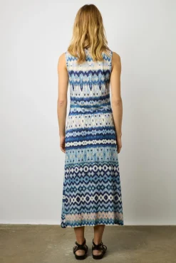 Robe Midi Imprime Mexicain Ecru - Elissa