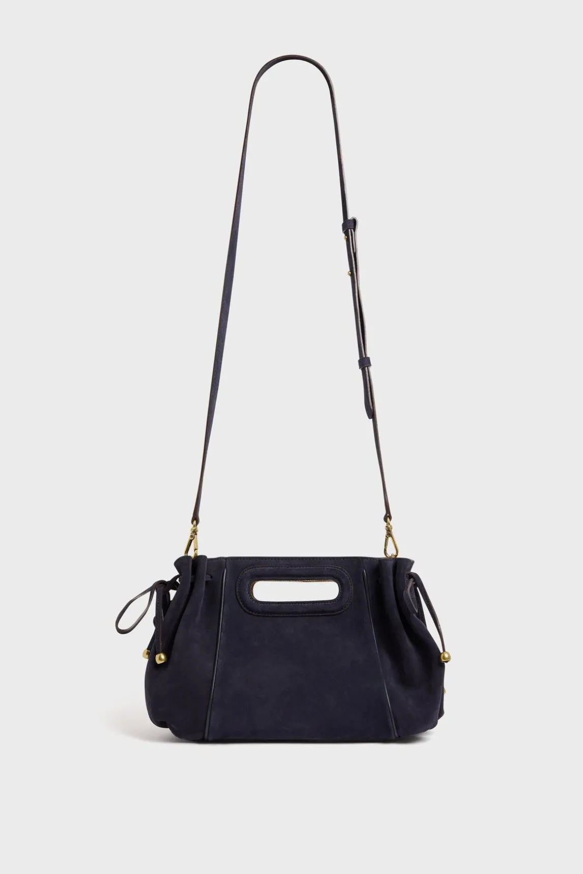 Sac A Main Cuir Velours Bleu - Mini Dany