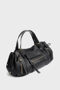 Sac A Main En Cuir Avec Poches Zippees - St Germain