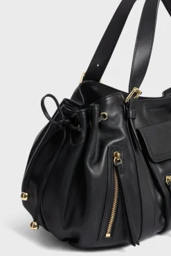 Sac A Main En Cuir Avec Poches Zippees - St Germain