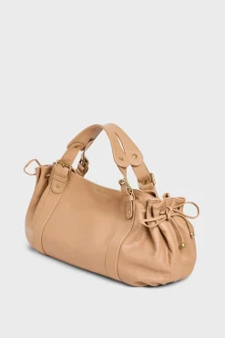 Sac A Main En Cuir Caramel - 24H