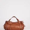 Sac A Main En Cuir De Veau Camel - Rebelle Gd