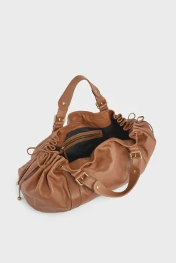 Sac A Main En Cuir De Veau Cognac - 36H