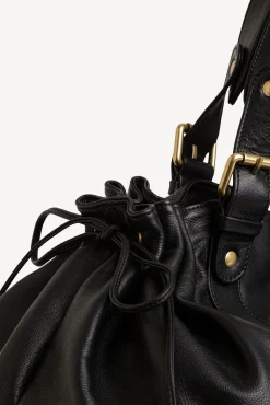 Sac A Main En Cuir De Veau Noir - 72H