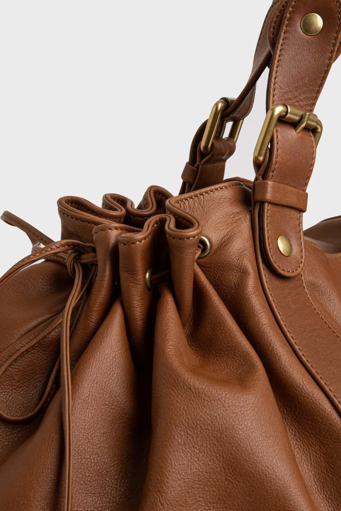 Sac A Main En Cuir De Veau Cognac - 72H
