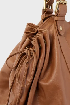 Sac A Main En Cuir De Veau Cognac - 36H