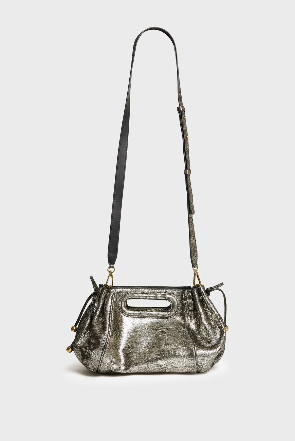Sac A Main En Cuir Lamine Effet Glitter - Mini Dany