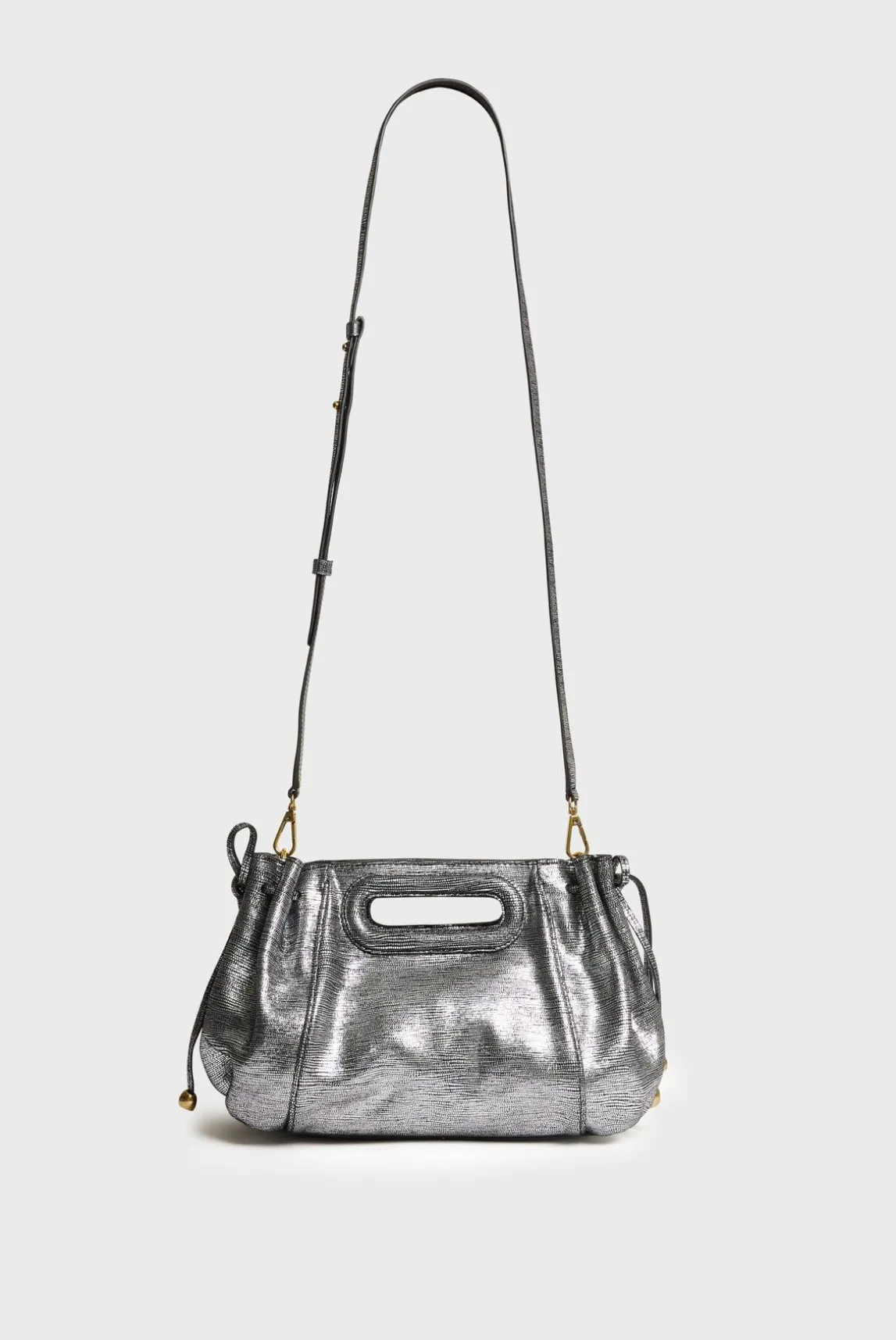 Sac A Main En Cuir Lamine Effet Glitter - Mini Dany