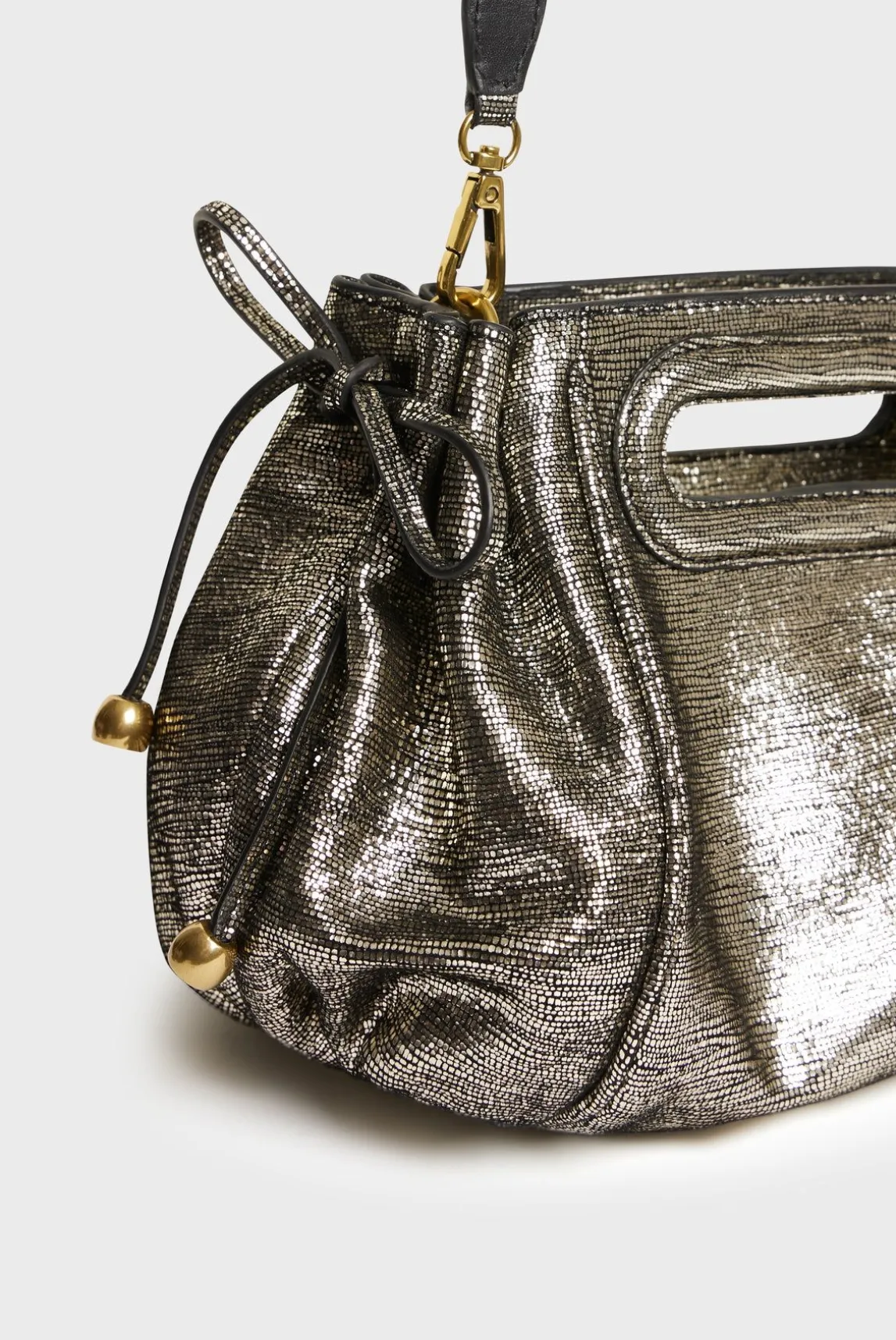 Sac A Main En Cuir Lamine Effet Glitter - Mini Dany