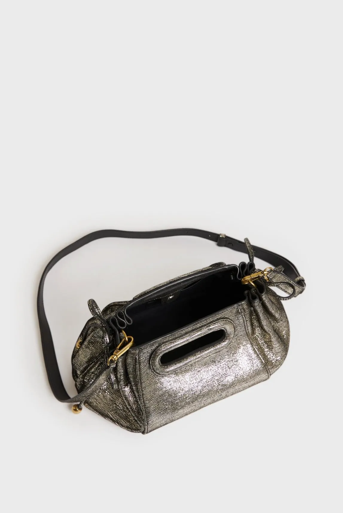 Sac A Main En Cuir Lamine Effet Glitter - Mini Dany