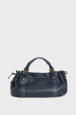 Sac A Main En Cuir Marine - 24H