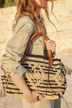 Sac A Main En Raphia Raye- 24Gd Raphia
