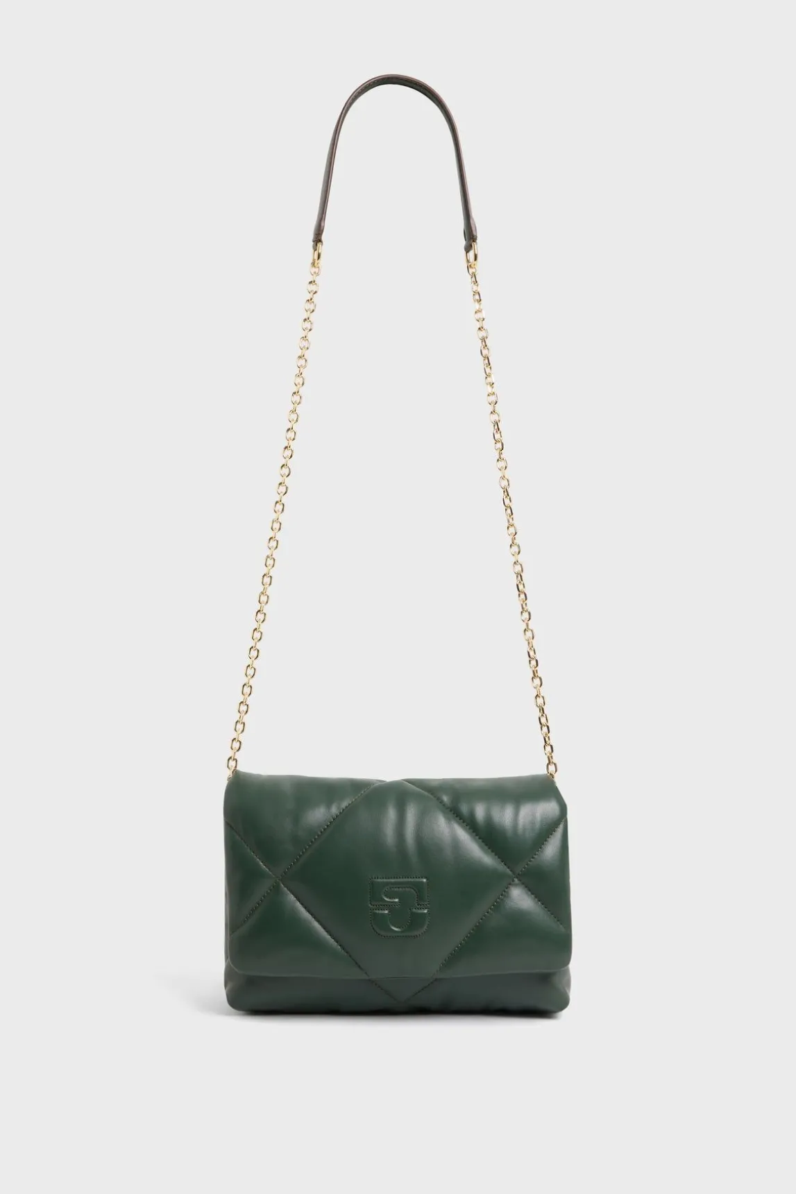 Sac Bandouliere Cuir Matelasse Vert - Fanny