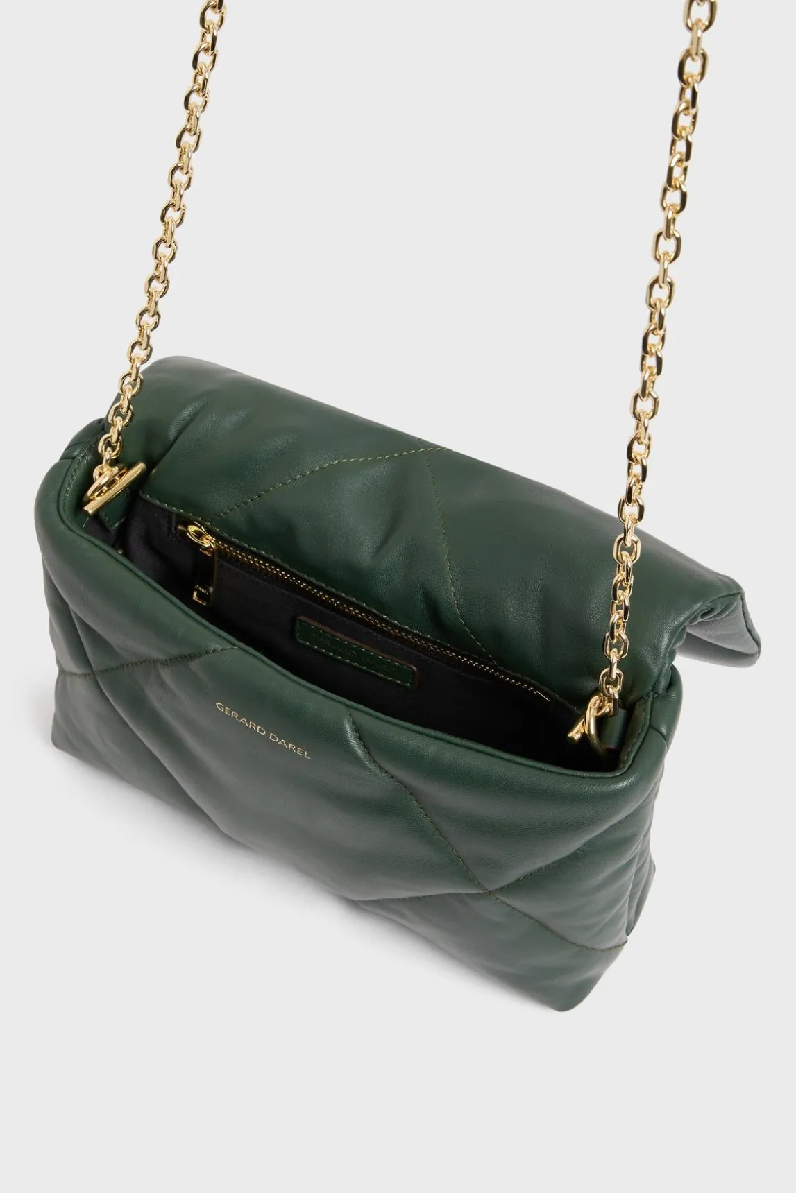 Sac Bandouliere Cuir Matelasse Vert - Fanny